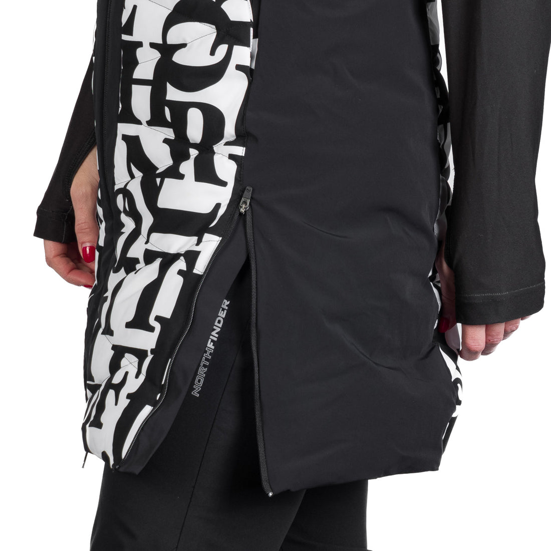 VE-4480SNW women's ski trendy quilted long vest STACY