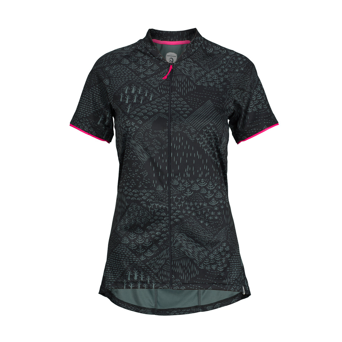 Women's e-bike t-shirt comfortable full zip with all print DIKA