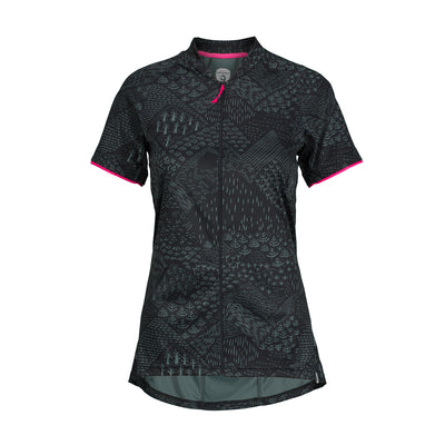 Women's e-bike t-shirt comfortable full zip with all print DIKA