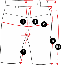 Задната част на късия панталон